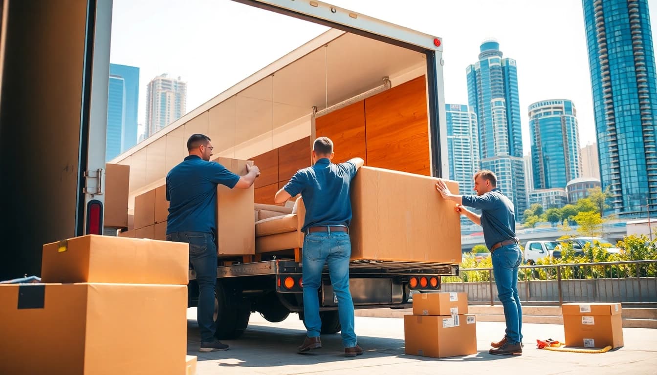 Efficient team handling Toronto moving services with professionalism and teamwork.