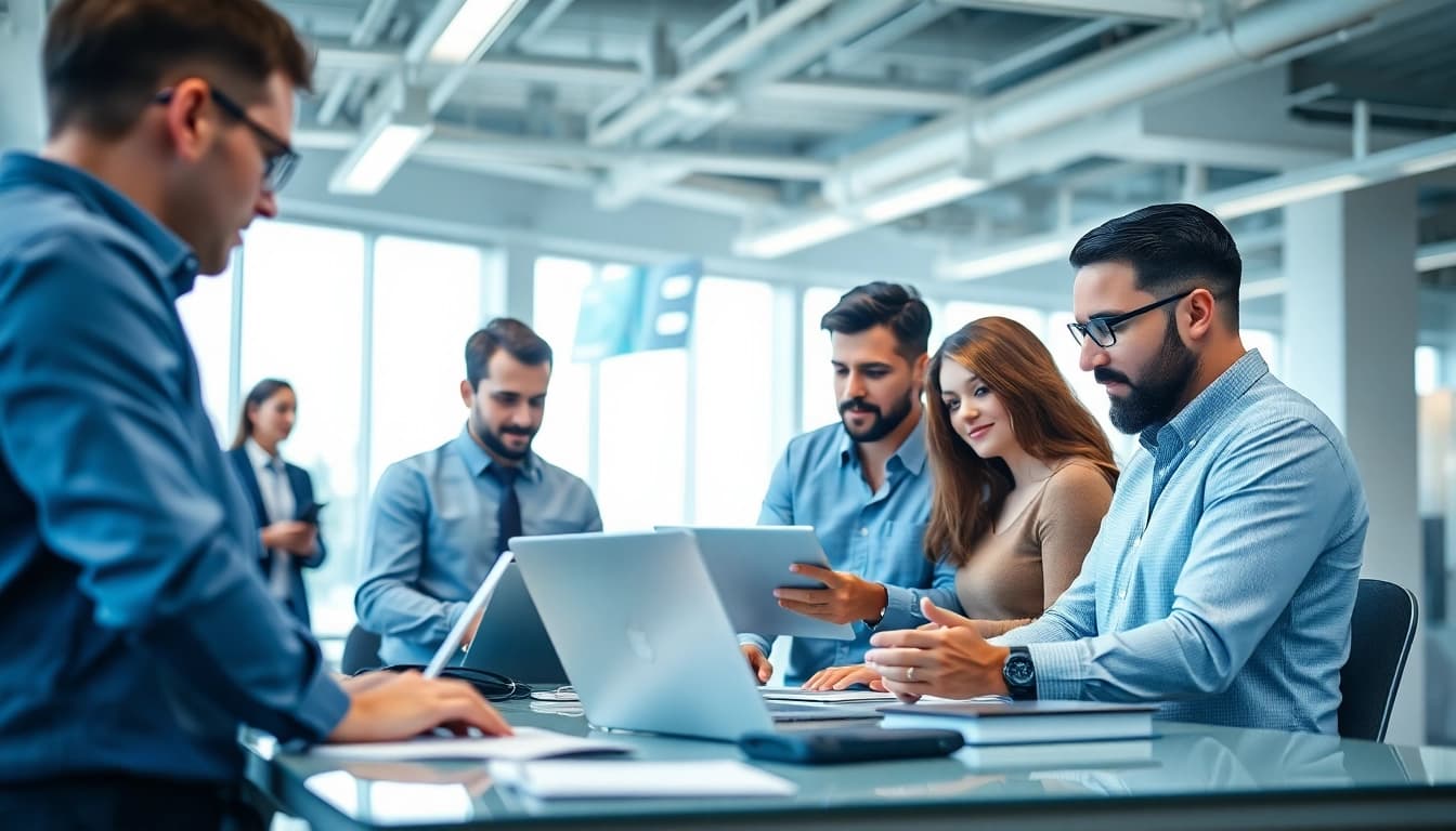 IT Dienstleister Wien bietet innovative IT-Lösungen in einer modernen Büroumgebung.