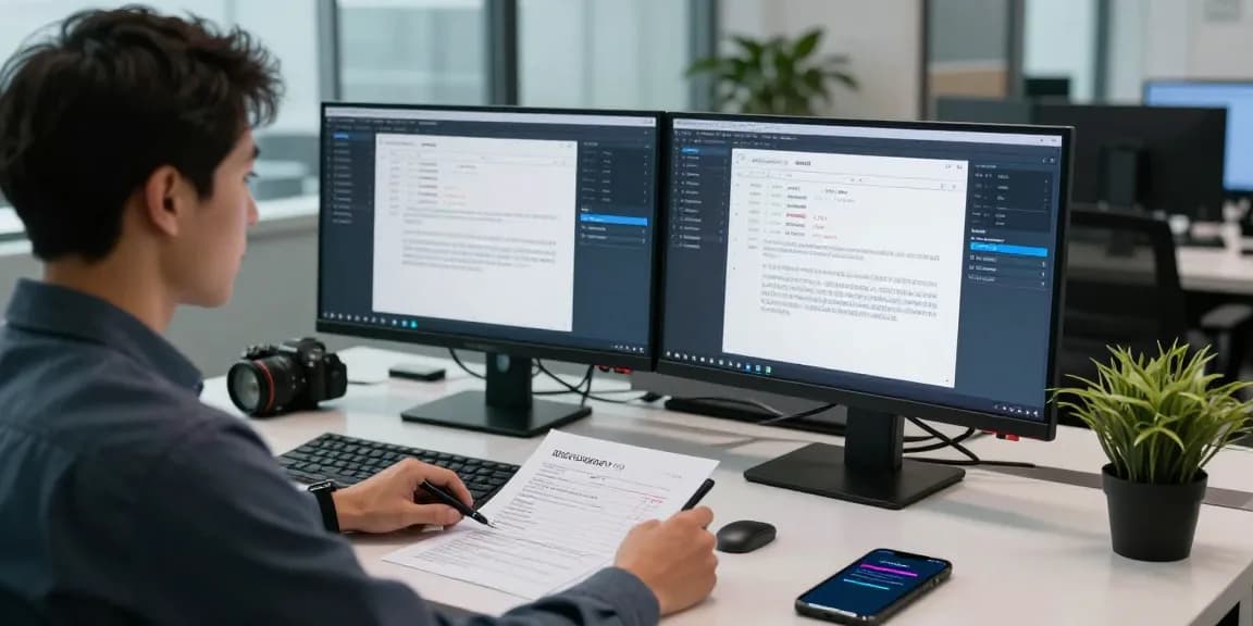 Verify receipts to detect fake receipt using advanced AI technology in a modern cyber office.