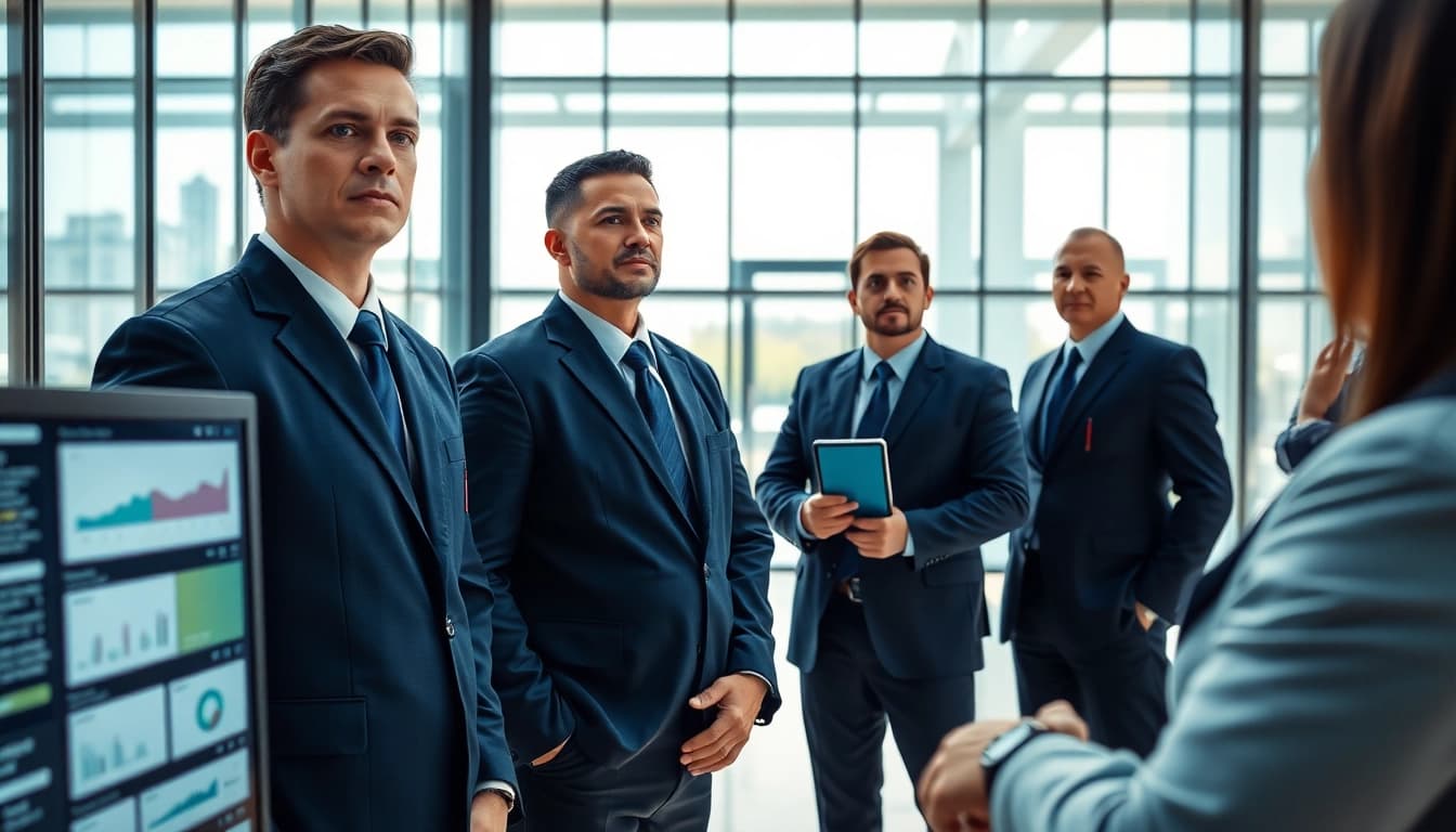 Security Company staff ensuring safety and professionalism in a modern corporate environment.