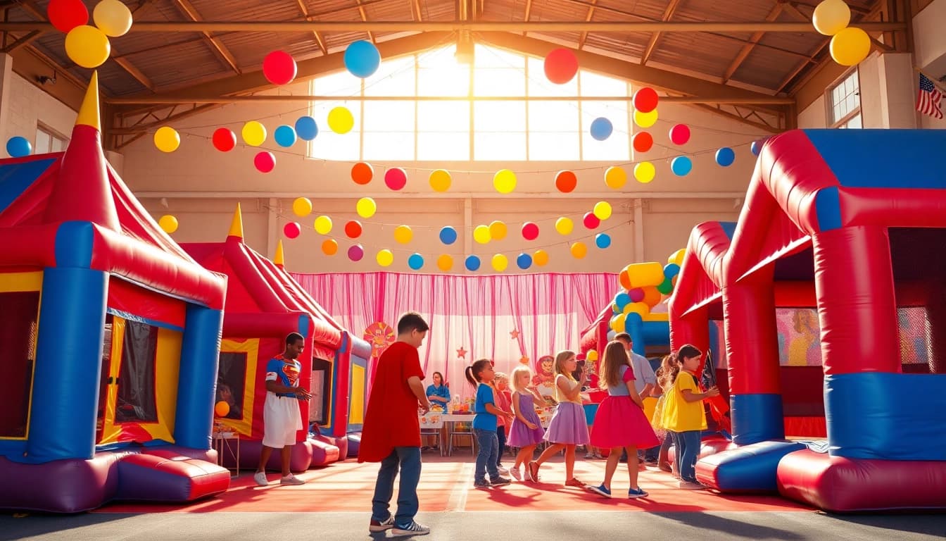 Enjoy a lively entertainment event featuring bounce houses and characters at https://www.tcspecialentertainment4u.com.