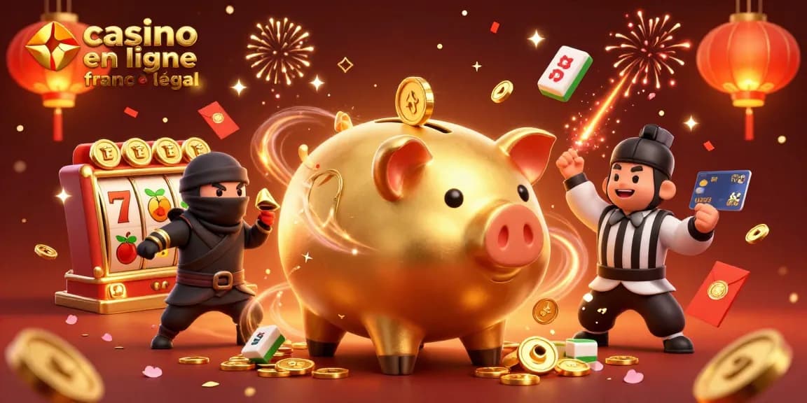 Jouez à des jeux de casino en ligne France légal avec des personnages colorés et dynamiques au sein d'une scène festive