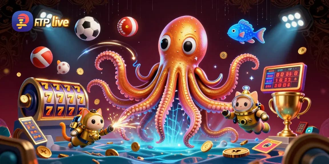 Engage with RTP live insights through a vibrant 3D casino scene featuring epic characters and games.
