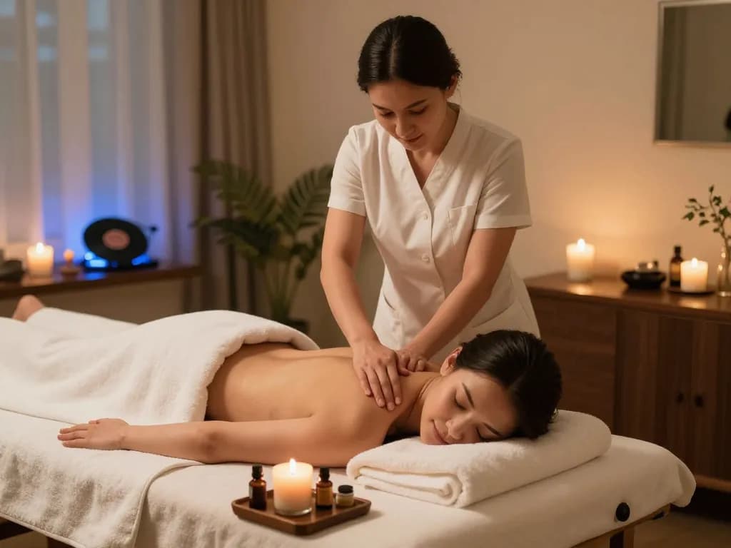 편안한 가정 스파 환경에서의 러시아출장마사지 경험, 이완과 전문가의 케어를 강조합니다.