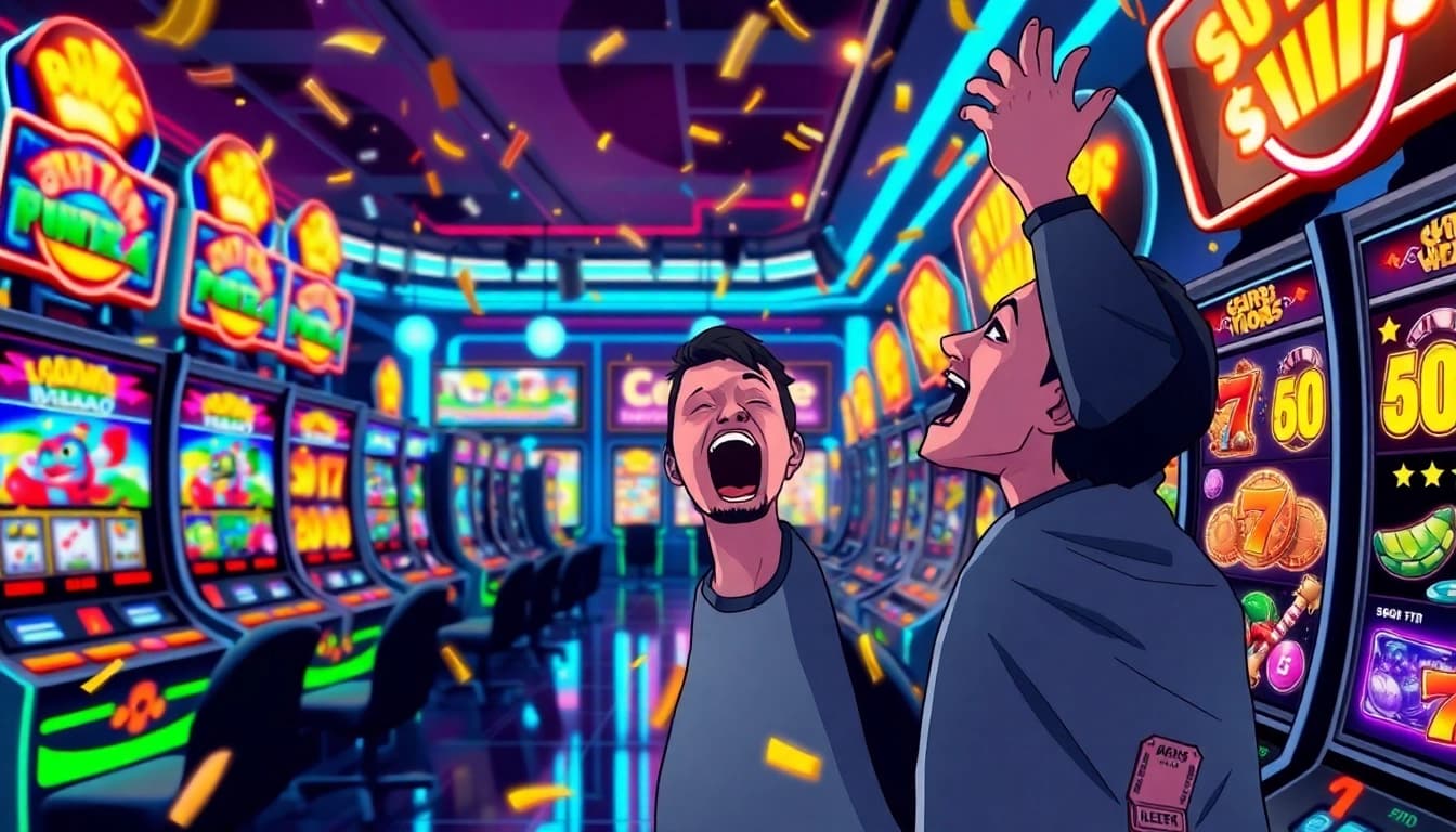 Bermain batman138 slot dengan semangat di lounge judi online yang ramai.