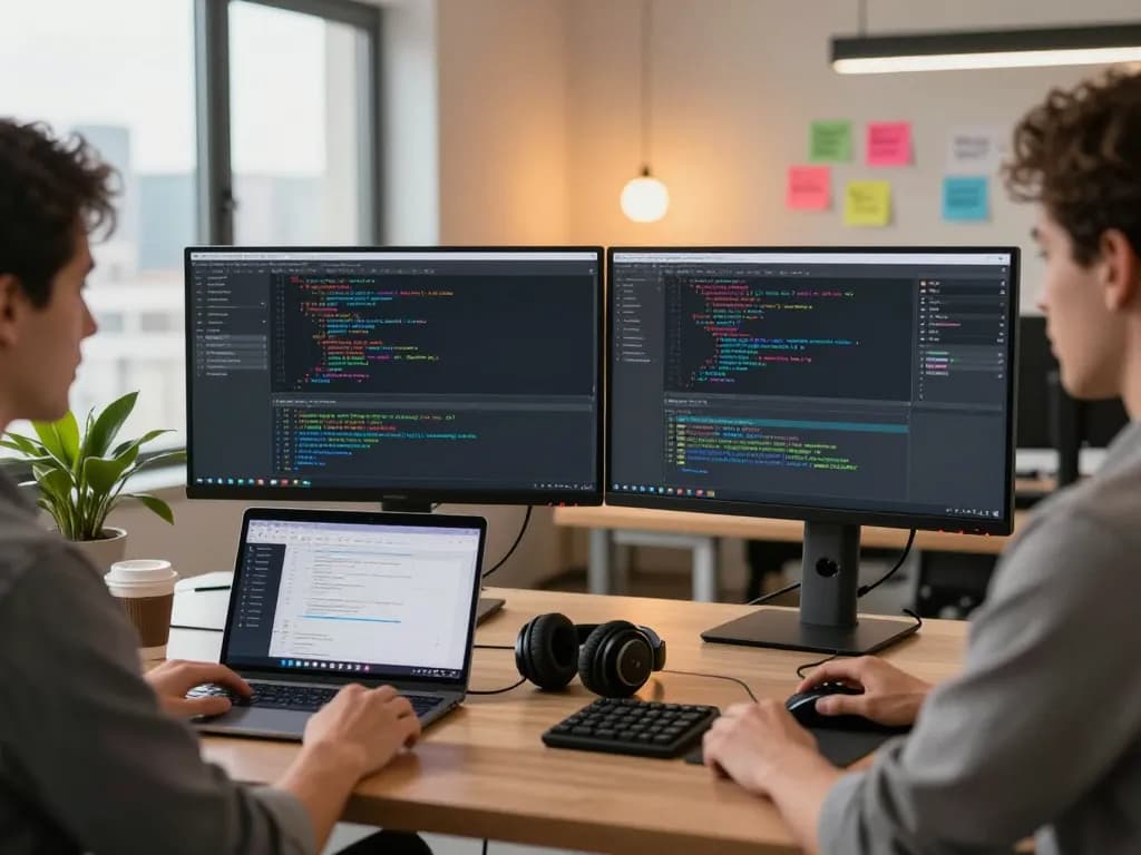 Moltbot AI development workspace showcasing clawdbot integration with dynamic coding environment and natural light.