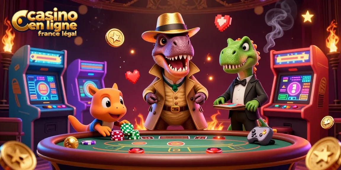 Gagnez aux jeux de casino avec une illustration dynamique de casino en ligne France légal.
