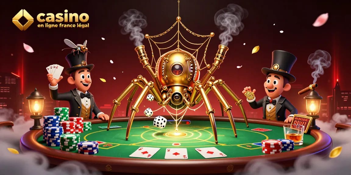 Jouer sur un casino en ligne France légal avec des éléments de jeu captivants comme des cartes et des jetons.