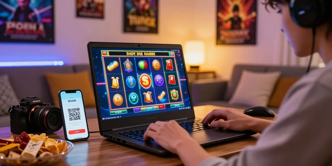 Exciting slot depo 1k gaming experience with QRIS payment options in a cozy setting.