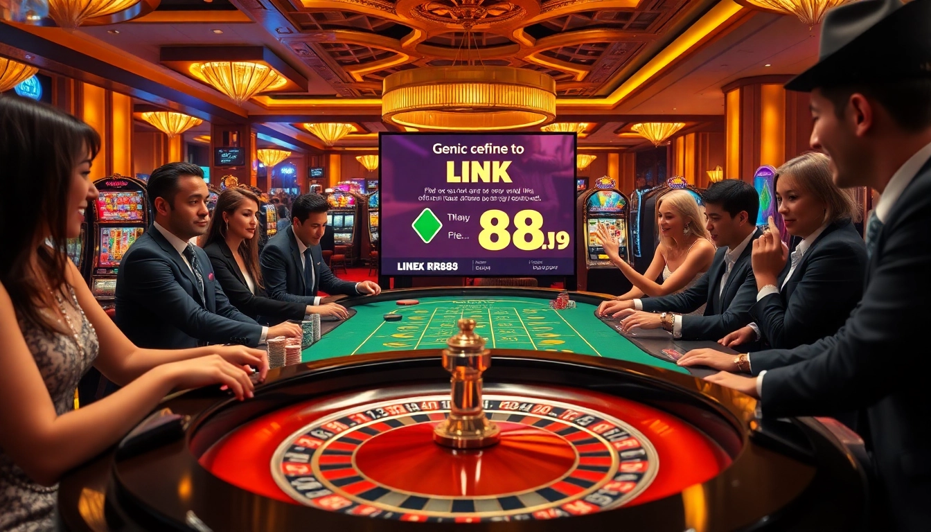 Engage with thrilling "link rr88" casino gameplay featuring a lively roulette table and vibrant chips.