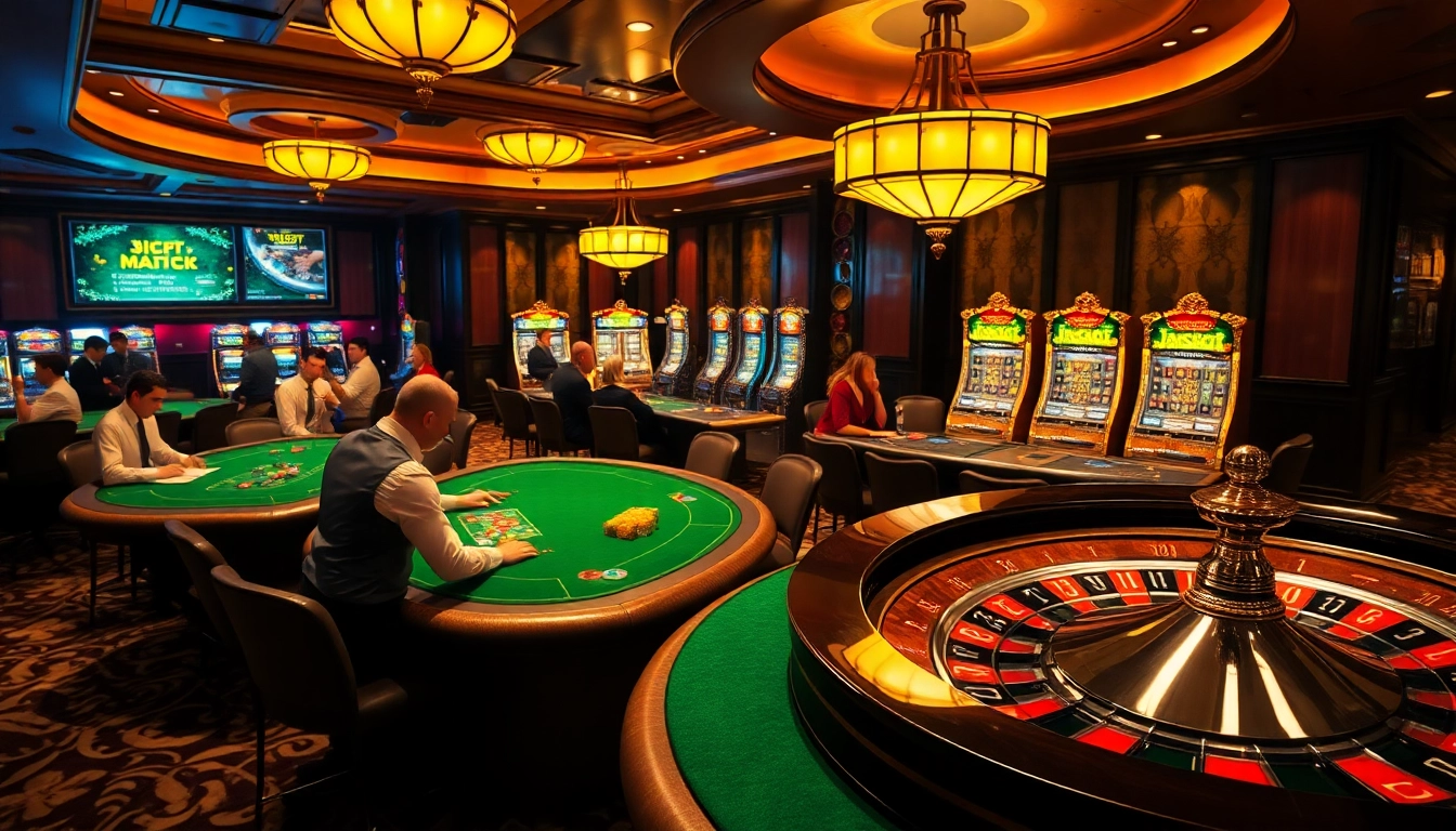 Experience thrilling gameplay at aresgacor’s premier online casino showcasing poker tables and slot machines.