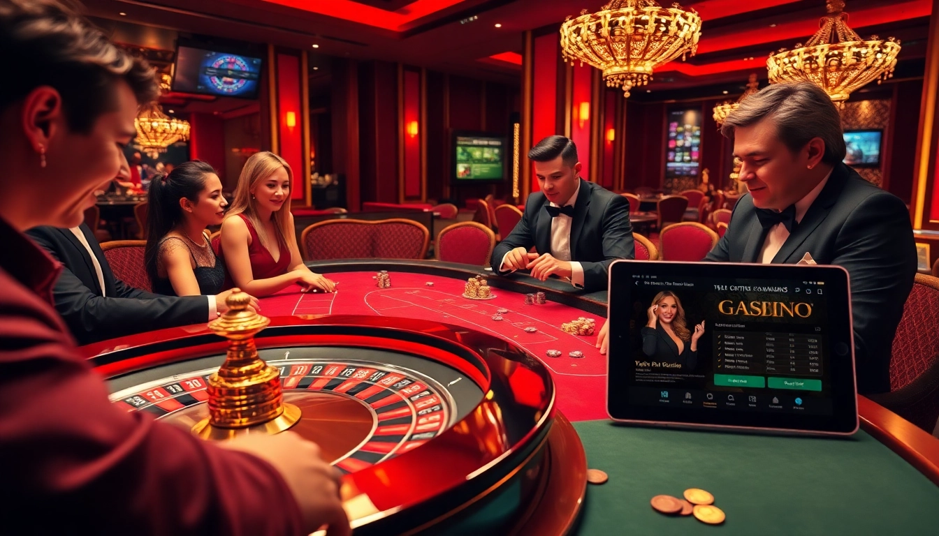 Engaging in רמי אונליין gambling at a luxurious casino table with vibrant poker chips.