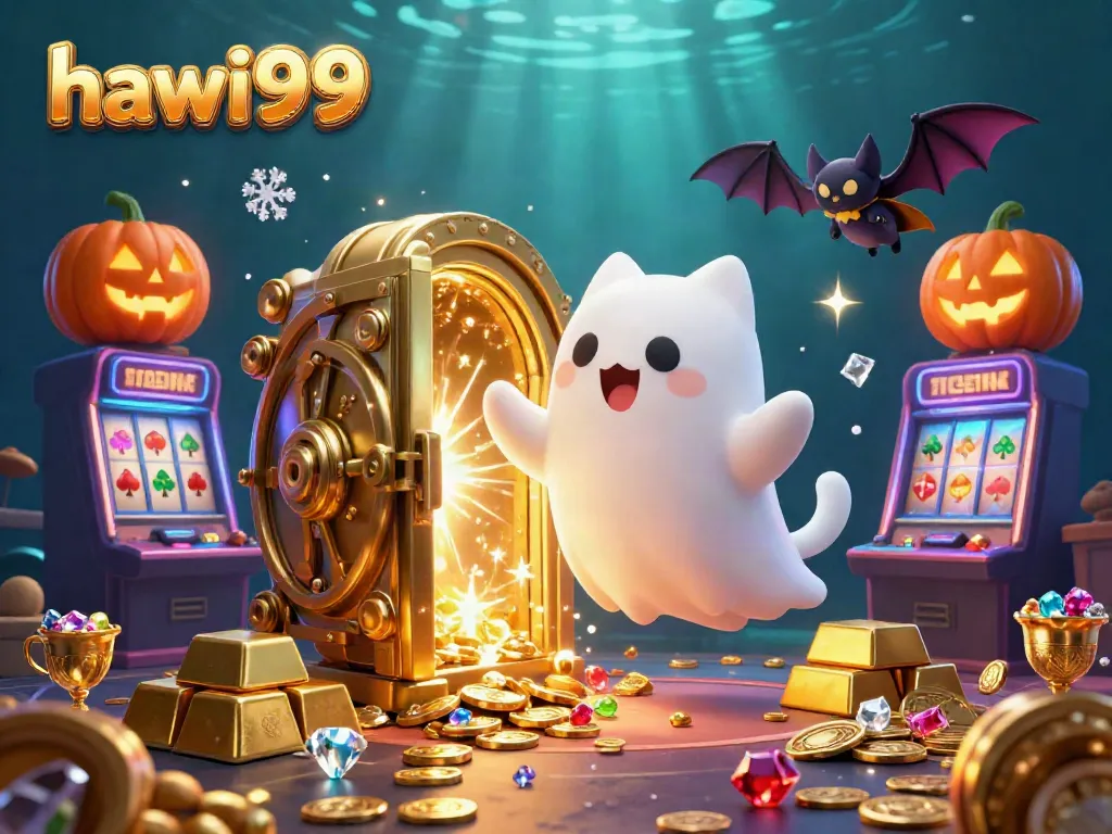 Experience thrilling action at hawai99 with a friendly ghost cat and treasures in a vibrant casino.