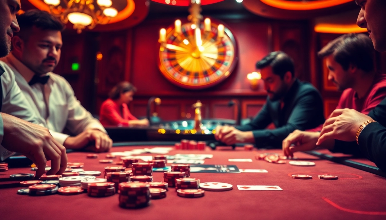 Vivez l'atmosphère palpitante du meilleur casino en ligne avec une partie de poker à enjeux élevés.