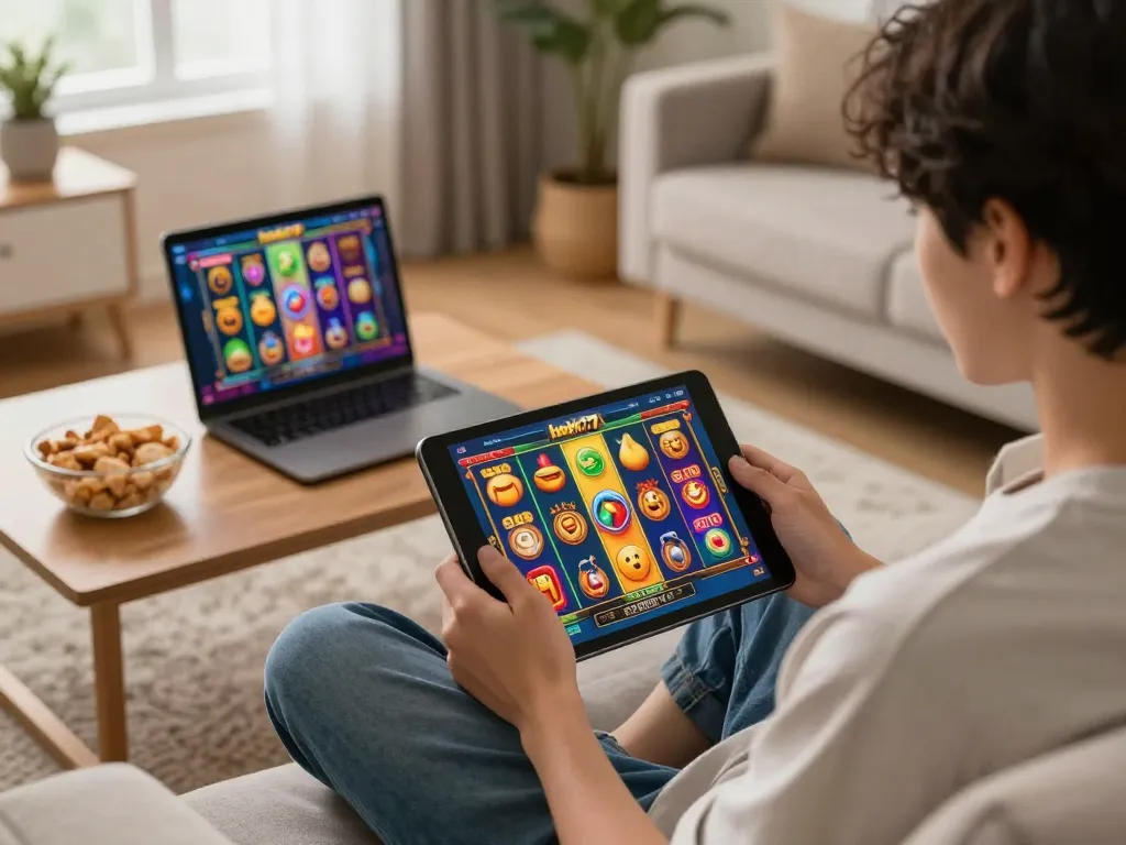 Mainkan slot online hoki77 di tablet dari sofa yang nyaman, nikmati pengalaman bermain yang mendalam.