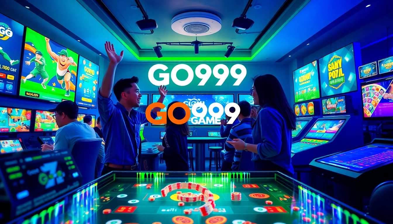 Exciting gaming atmosphere at cổng game go99 showcasing diverse players and engaging activities.