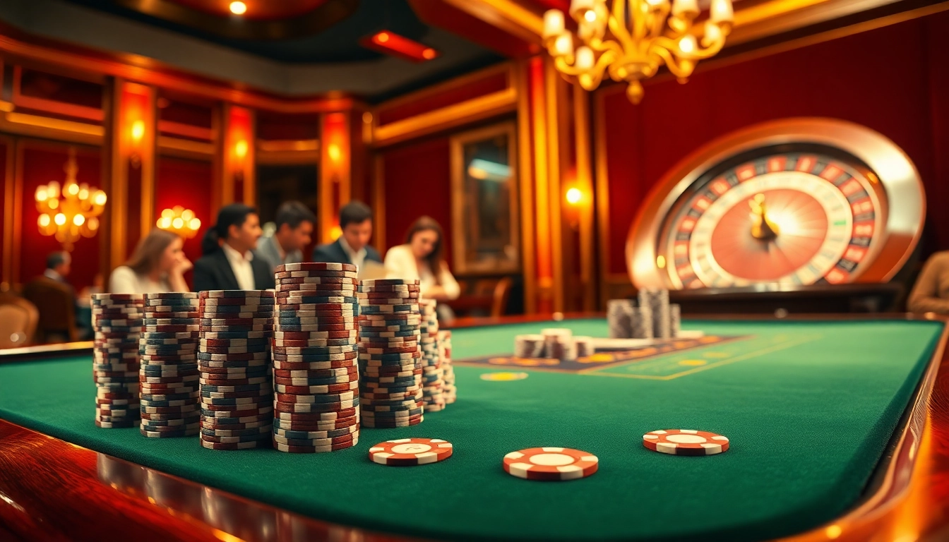 The hidden wiki official serves as a strategic guide amidst an engaging casino scene focused on poker tables and roulette.