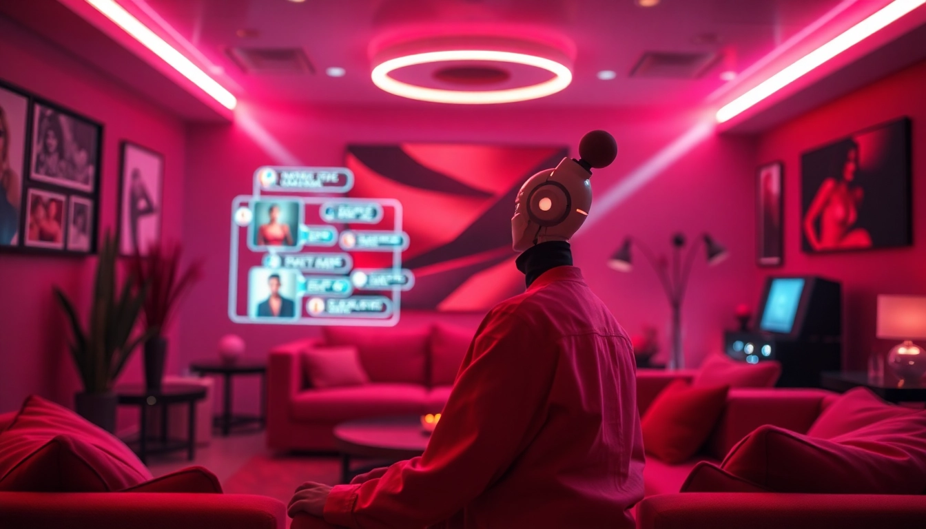 Engaging NSFW AI chat platform interface showcasing intimate conversations in a modern digital atmosphere.