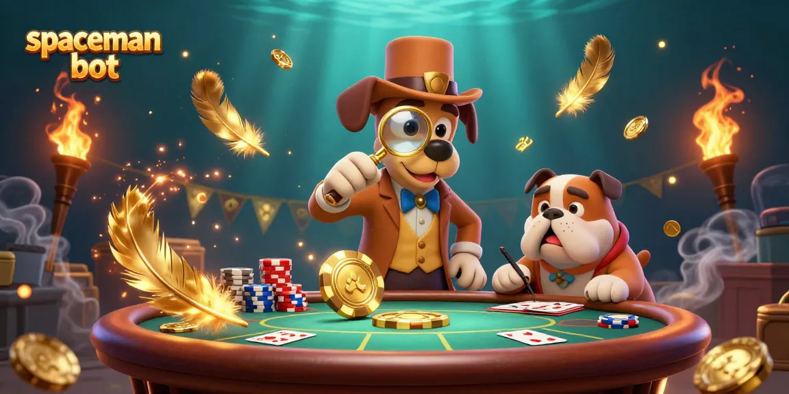 Join the action with spaceman bot in this vibrant 3D casino scene featuring engaging poker elements.