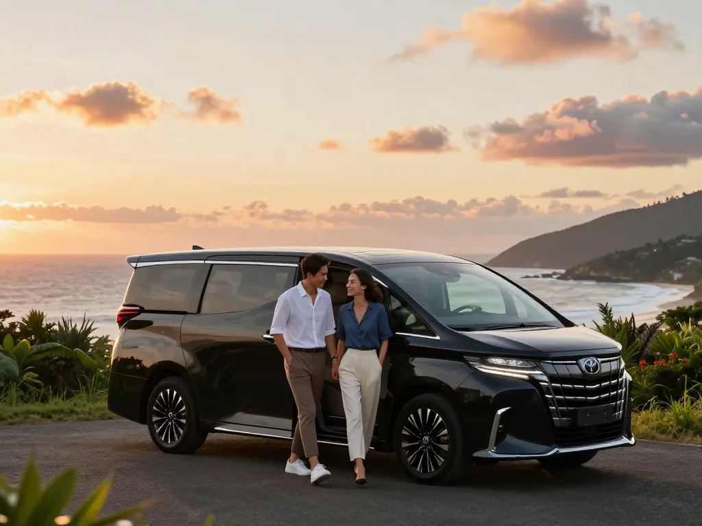 Thuê một chiếc Toyota Alphard phong cách tại Hồ Chí Minh để trải nghiệm du lịch sang trọng với những cảnh biển tuyệt đẹp.