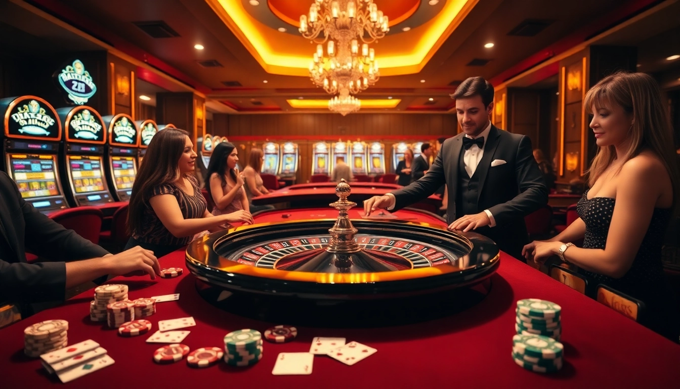 Players experience the excitement of gambling at OK365's luxurious casino tables.