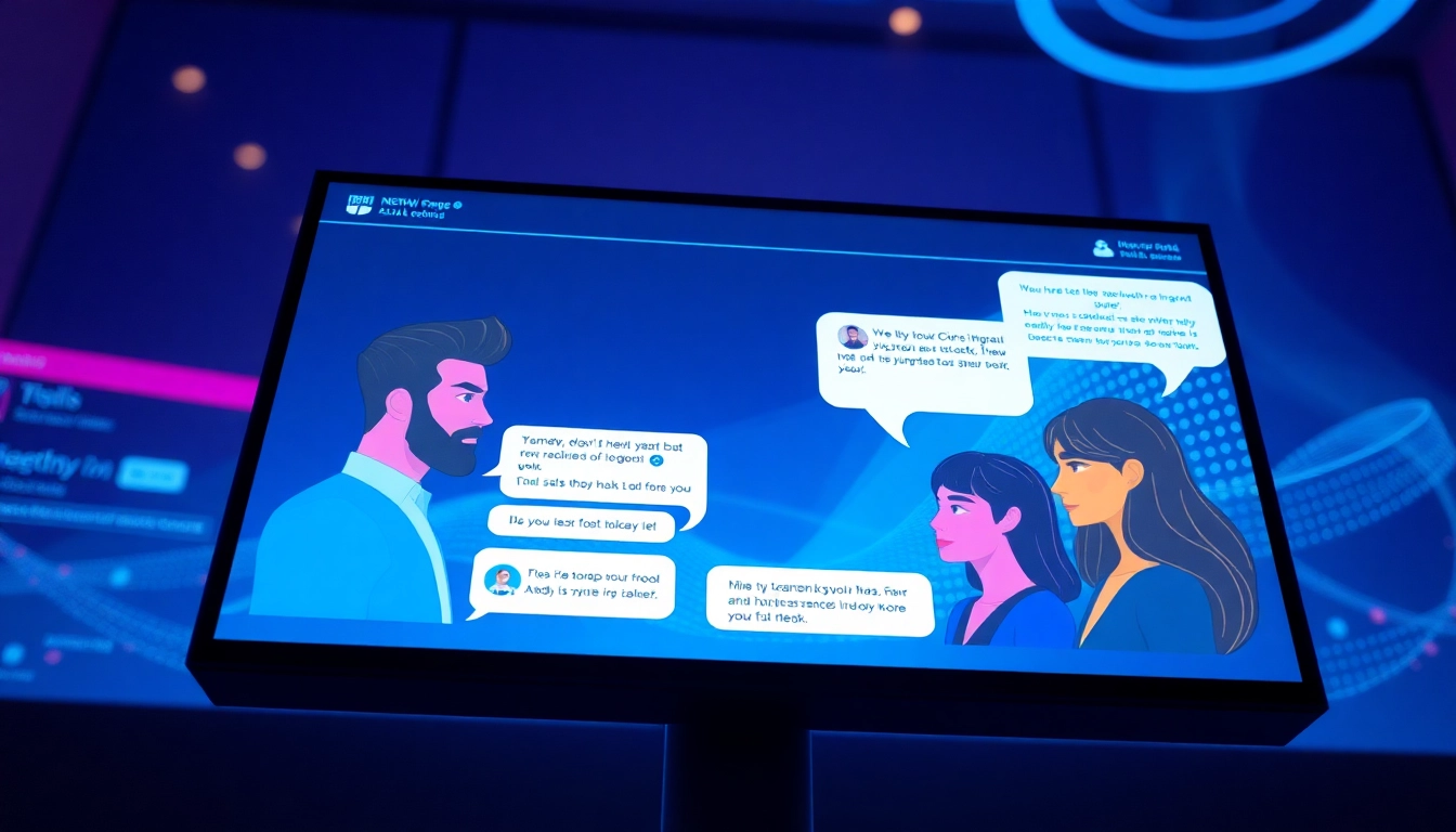 Engaging NSFW AI chat scene with vibrant avatars and dynamic conversations.