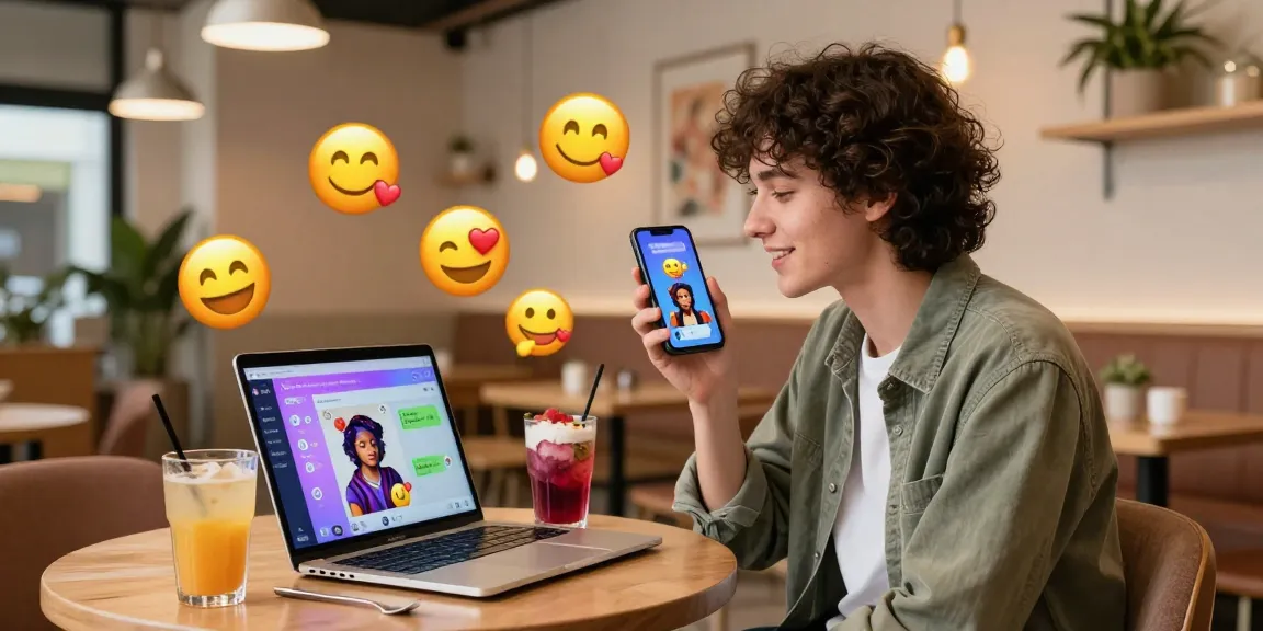 Engaging spicy chat interaction in a modern cafe setting.