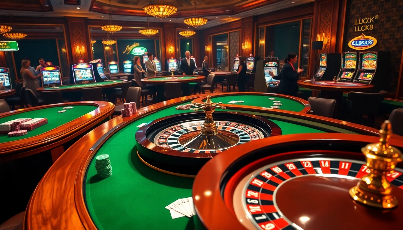 Excited players enjoying a thrilling experience at LUCK8 casino tables.