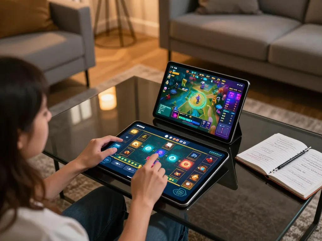Engaging online gaming session on PG88 tablet showcasing strategy in comfortable setting