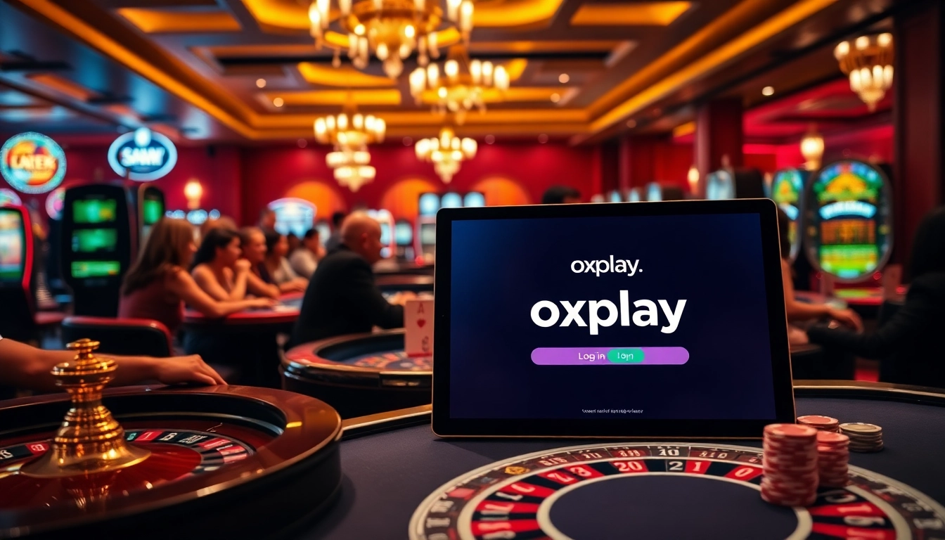 Experience the excitement of gambling with oxplay login showcased through vibrant casino visuals.