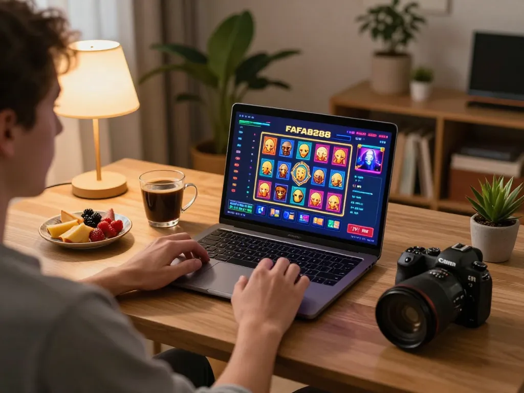 Player enjoying a strategic gaming session on FAFA828's online platform with colorful slots interface