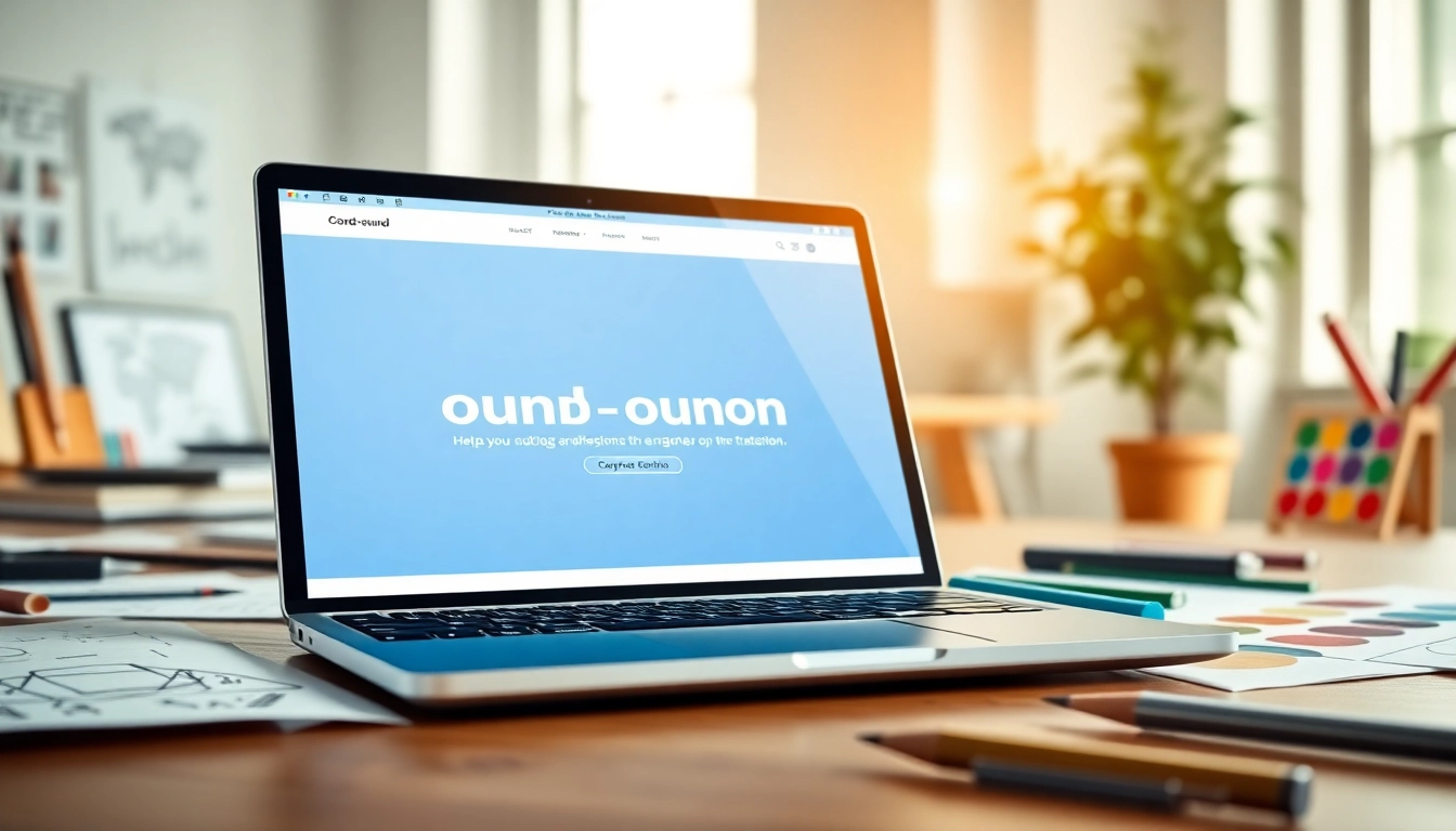 Highlighting https://www.ound-ound.com interface on a laptop in a modern office setup.