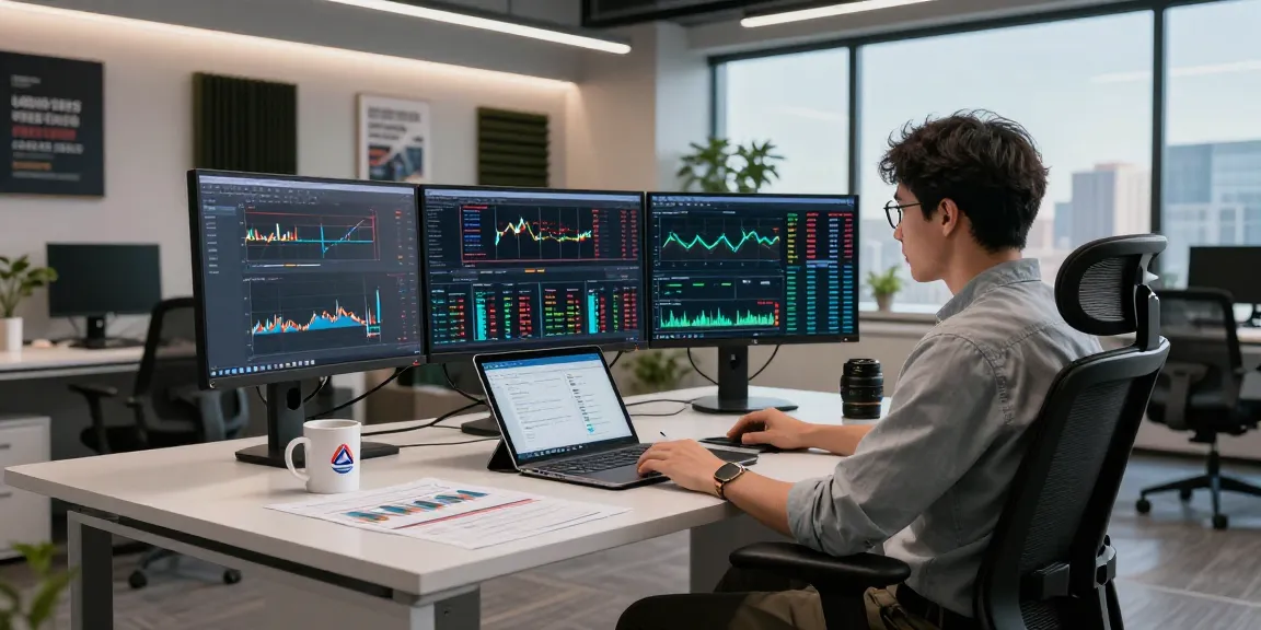 Dynamic workspace showcasing Nasdaq index data feed analysis in innovative trading environment