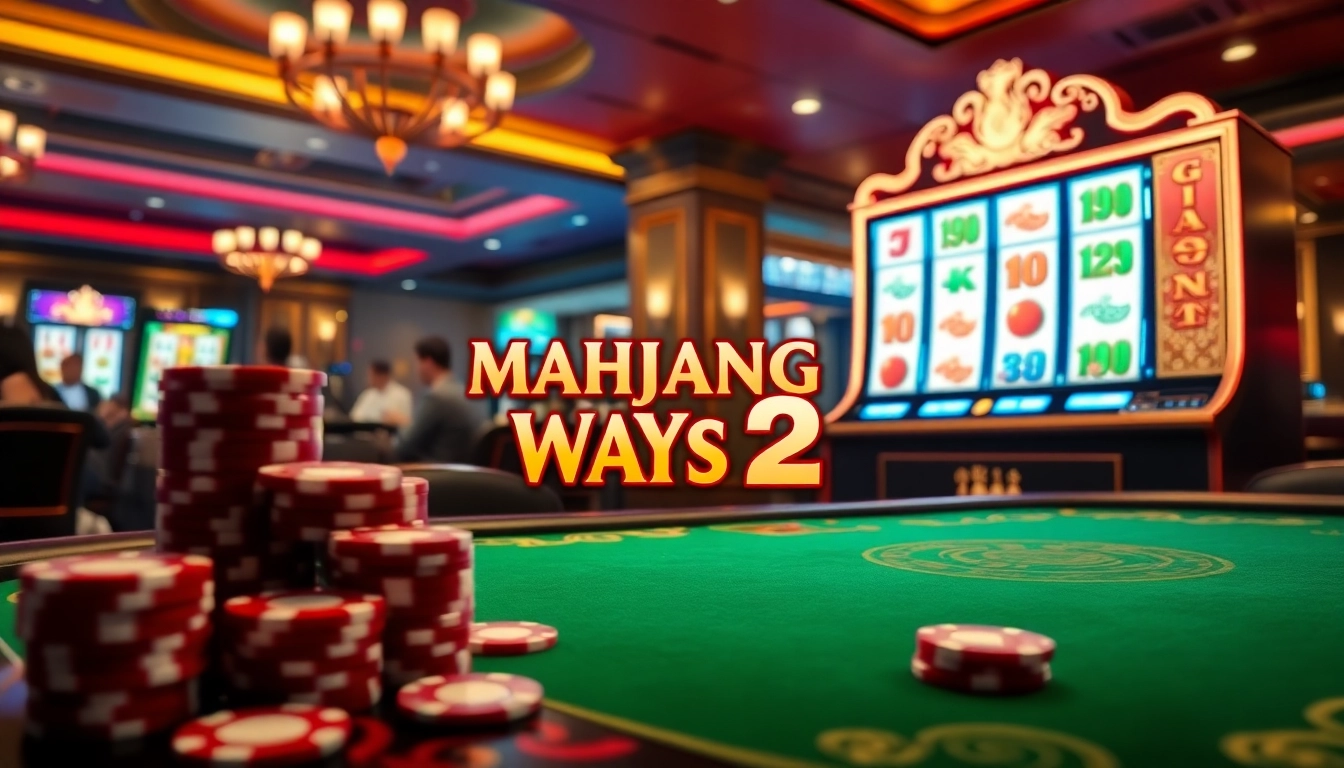 Para pemain menikmati permainan slot Mahjong Ways 2 di kasino mewah.