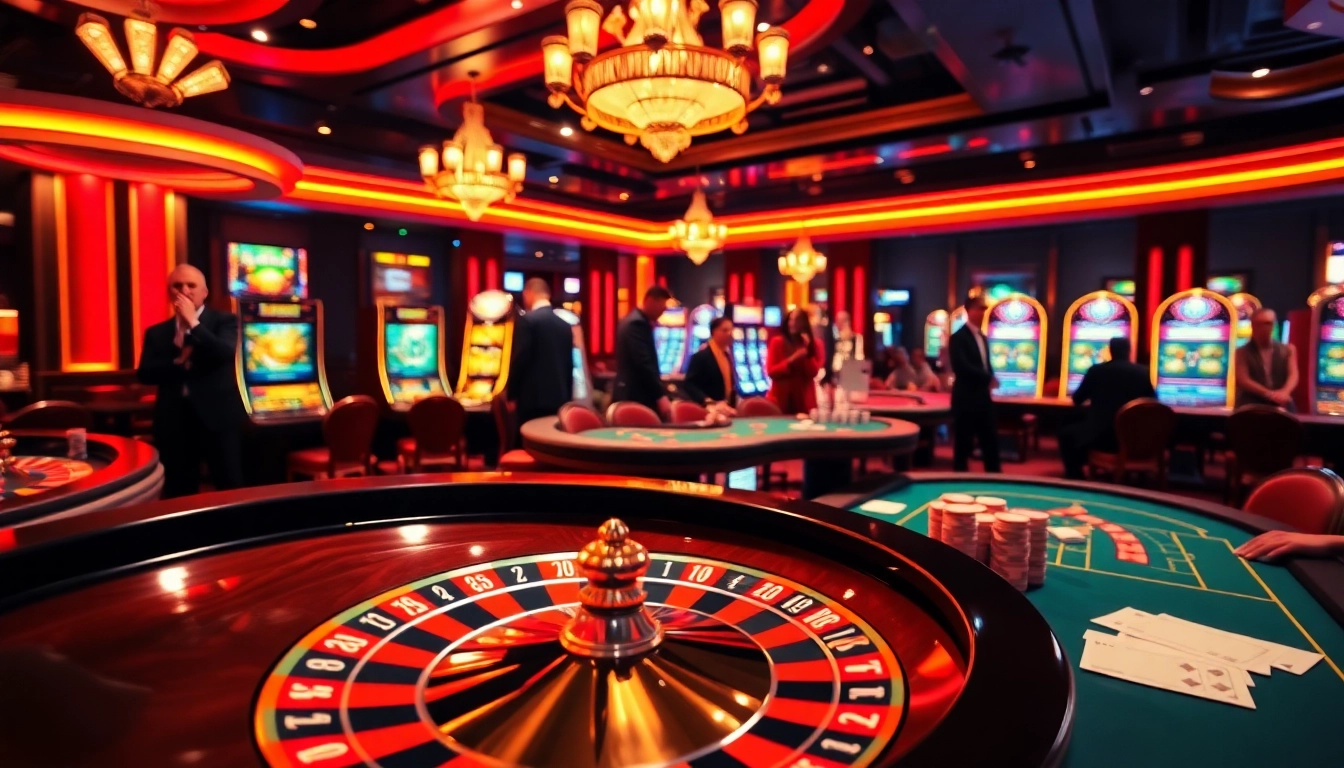 Experience the thrilling action at thabet vegas with vibrant casino tables and excited players.