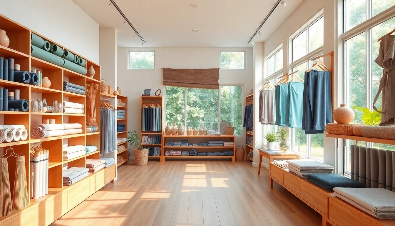 Browse yoga gear and accessories in a welcoming Yoga Shop atmosphere.