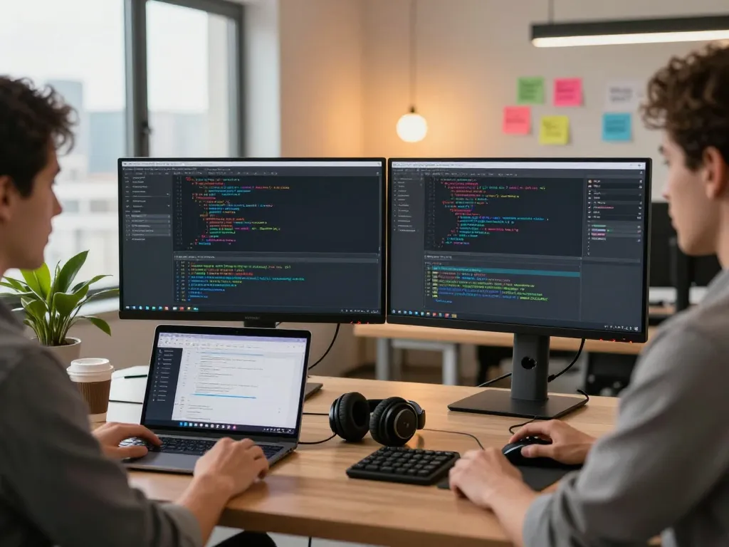 Moltbot AI development workspace showcasing clawdbot integration with dynamic coding environment and natural light.