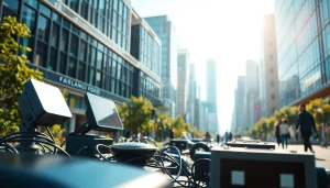 Engaging technology scene featuring https://mohamedmmblog.tech showcasing AI and IoT devices.