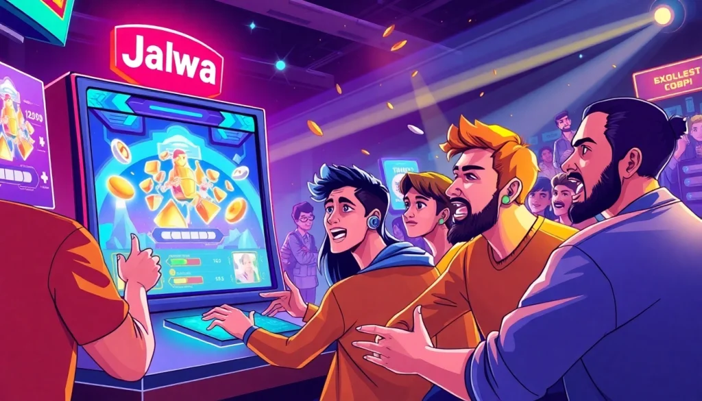 Jalwa game login screen displaying diverse players enjoying their favorite games online.