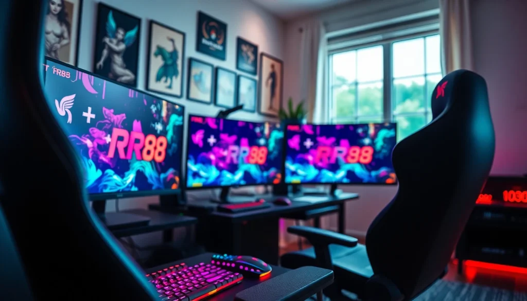 Experience the excitement of RR88 through a vibrant gaming setup featuring cutting-edge technology.