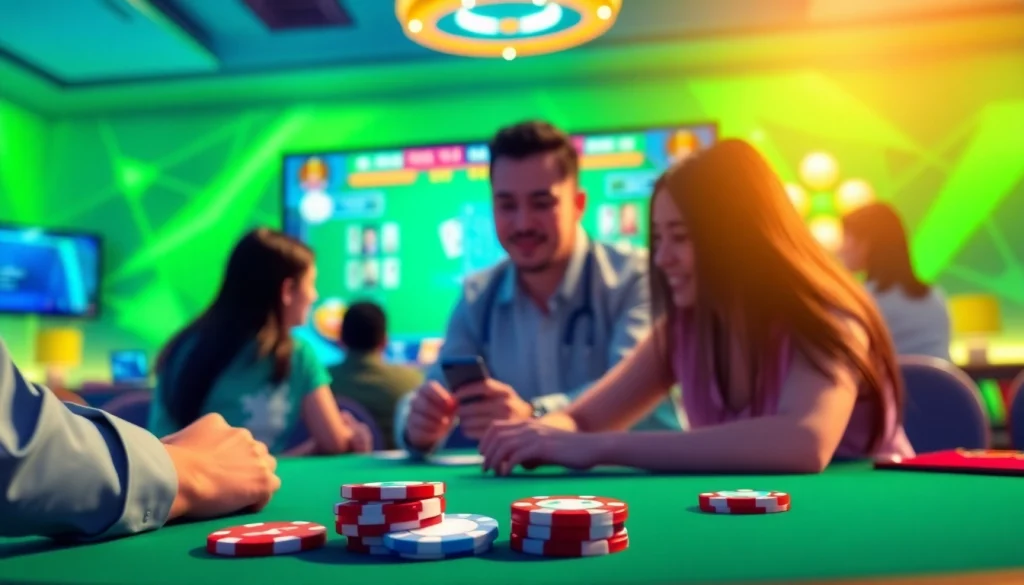 Main gameplay of Domino88 poker game dengan pemain berinteraksi dalam suasana virtual yang menarik.