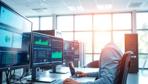 Optimize server management with a professional IT setup showcasing advanced monitoring tools.