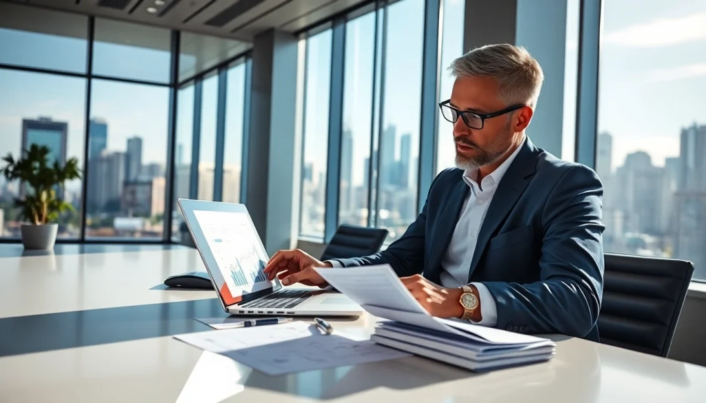 Analyzing financial trends with https://zukunftkapital.de in a professional office setting, showcasing expertise.