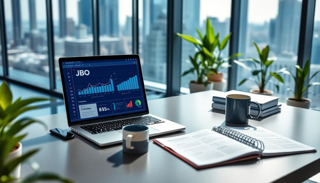 Engaging JBO workspace setup highlighting productivity and creativity in a modern office environment.