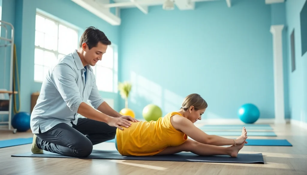 Engaged patient receiving care at Health in Motion Rehabilitation with a physical therapist.