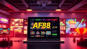 Interactive AF88 com online gambling platform with vibrant game displays.