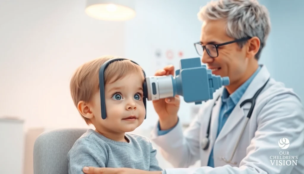 Raise awareness for Our Children's Vision by showcasing a pediatric eye check-up.