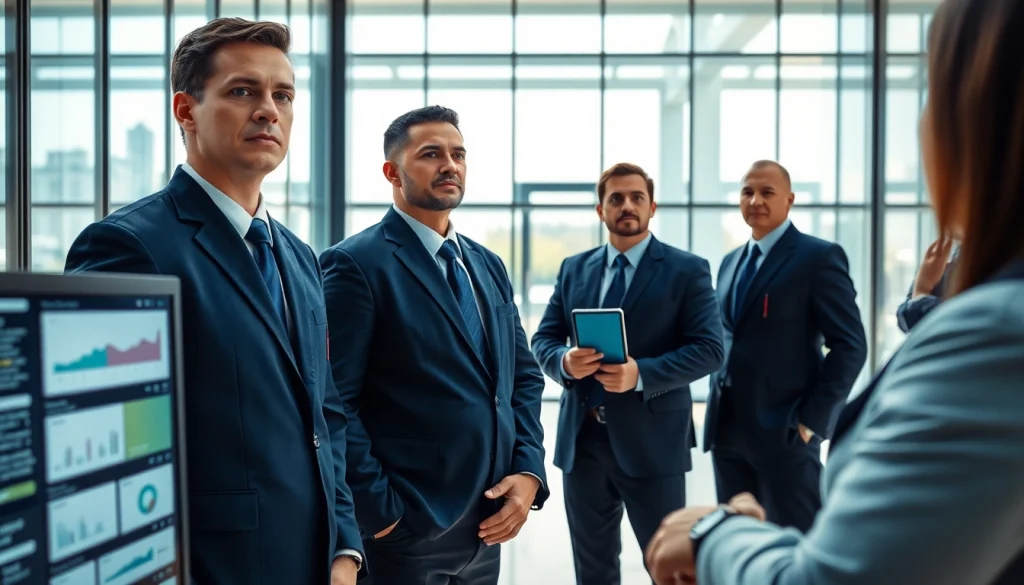 Security Company staff ensuring safety and professionalism in a modern corporate environment.