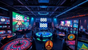 Experience the electrifying world of 888 new gaming with dynamic visuals of online casino and sports betting.