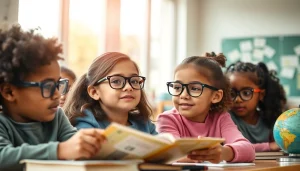 Enhancing vision with Our Children's Vision initiative, showcasing children engaged in reading.